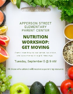 Nutrition Workshop September 5 at 9AM